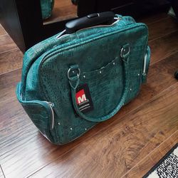 Mundi Rolling Tote Bag Handbag Green And Red 