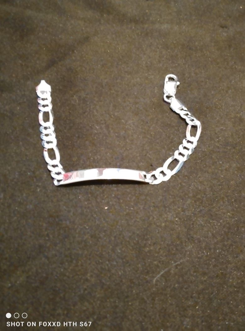 925 Italy Silver Engravable ID Bracelet (#254)