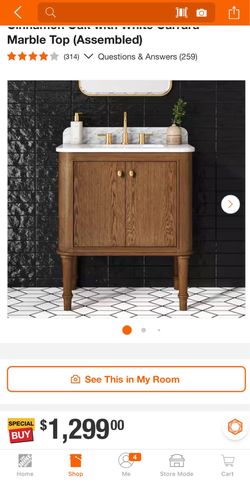 30in vanity with marble top