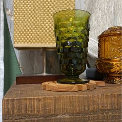 Vintage Green Whitehall Glass (1) 