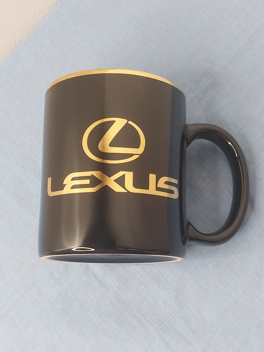 Lexus Coffee Mug Black with Gold Trim 12 oz