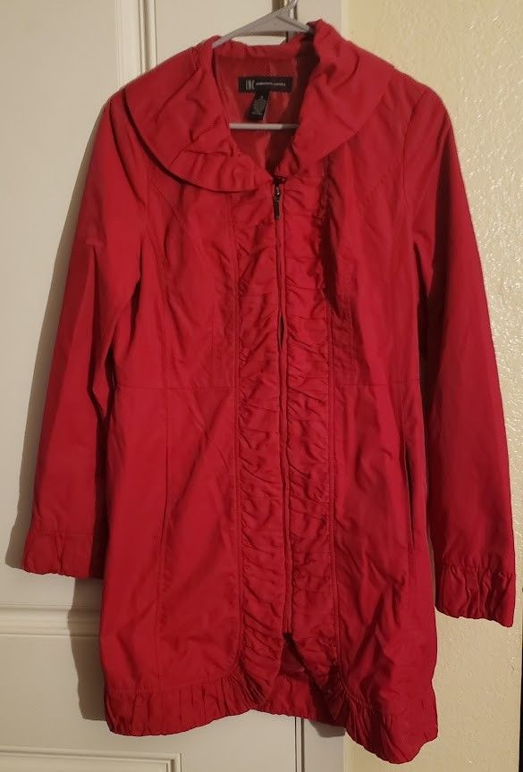INC Women's Red Raincoat/Jacket