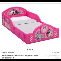 Minnie Mouse Plastic Bed Frame/ Minnie Mouse/ Kids/ Toys/ Bed/ Toddler/ Bed Frame/ New