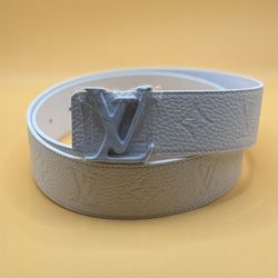 Louis Vuitton White Embossed Monogram Men’s Belt
