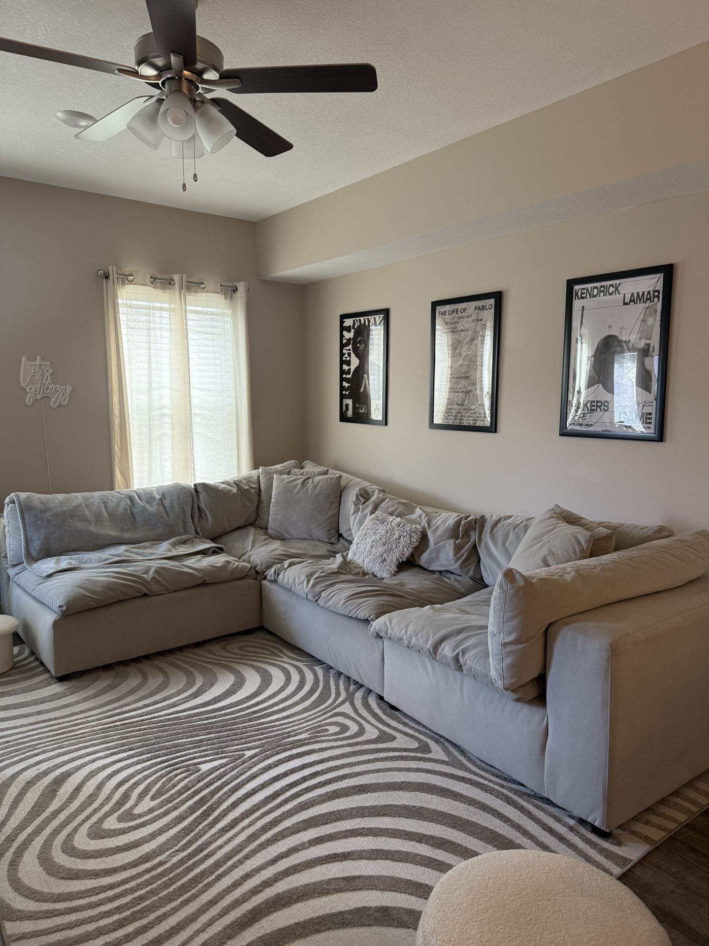Gray sectional couch