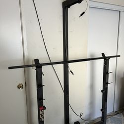 Workout Set with Rack, Weights, and Bar