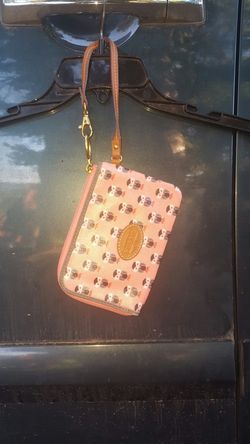 Fossil Wristlet Owl Orange Brown Leather wristlet Wallet 6.5" × 4"