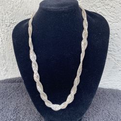  Diamant Mexico Sterling Silver Thick Mesh Link Necklace 925.