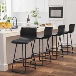 4 Black Bar Stools