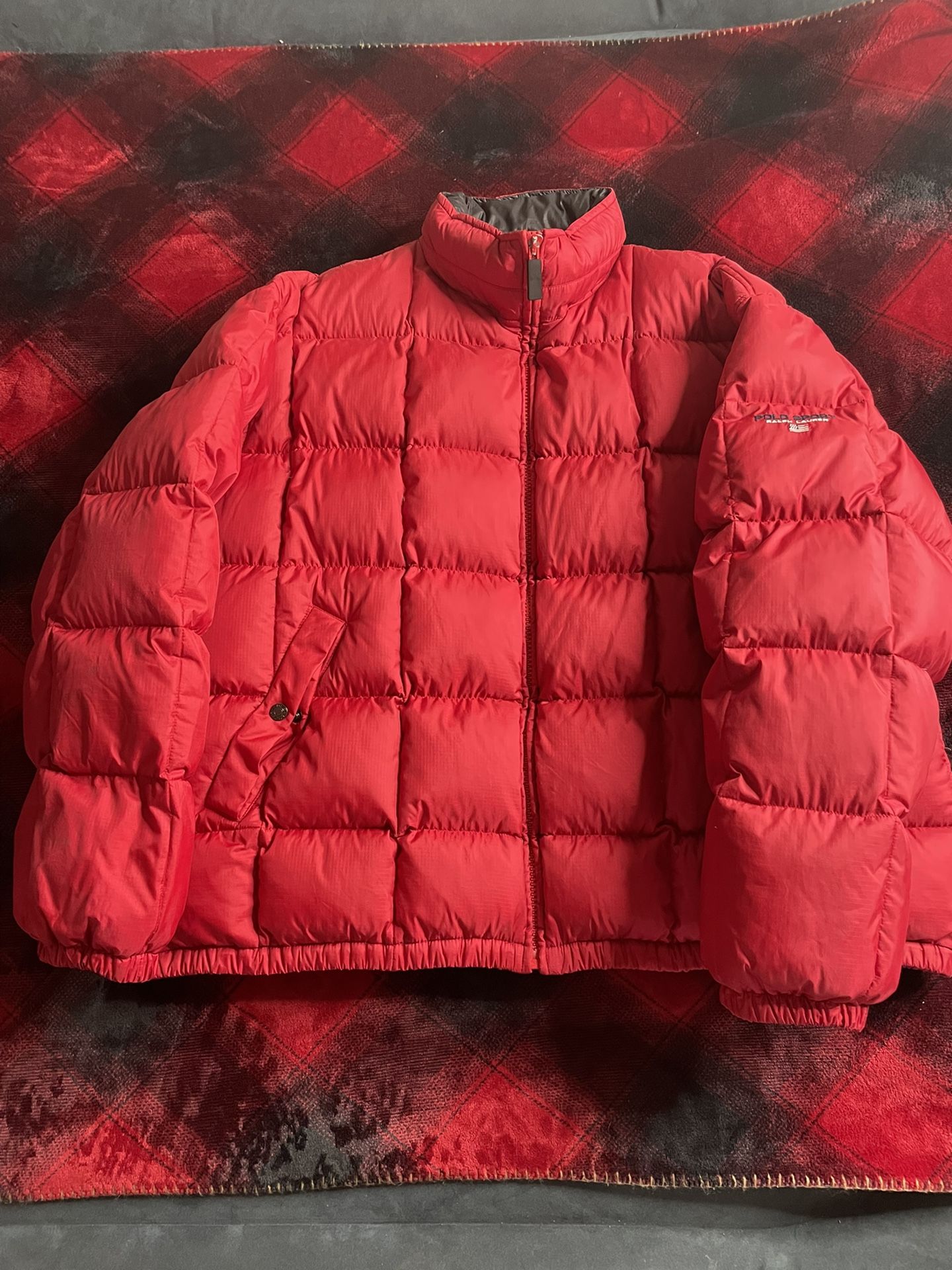 Vintage Polo Sport 90s Puffer Down Jacket XL Red