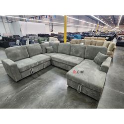 Corduroy Sleeper Sofa With Storage  // Limited Time Offer 