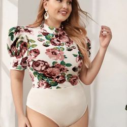 Floral Print Bodysuit Xxl $10
