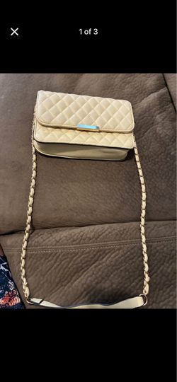 tan quilted bag no brand name