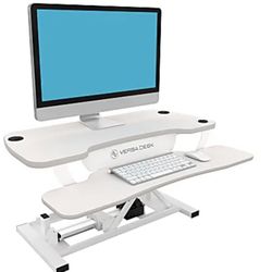 VersaDesk Power Pro Sit-To-Stand Height-Adjustable Electric Desk Riser, White
