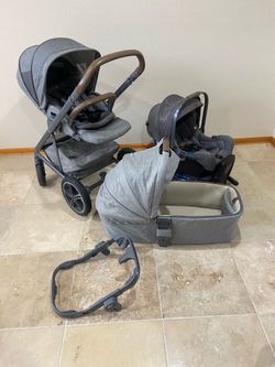 Nuna Mixx Stroller With Car Seat And Bassinet grey