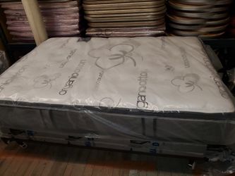 Brand new organic double PILLOW top mattress and matching box spring set