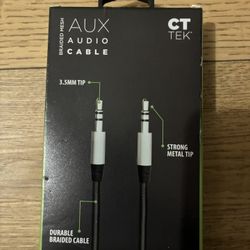 CT Tek Braided AUX Audio Cable – 4ft (New)