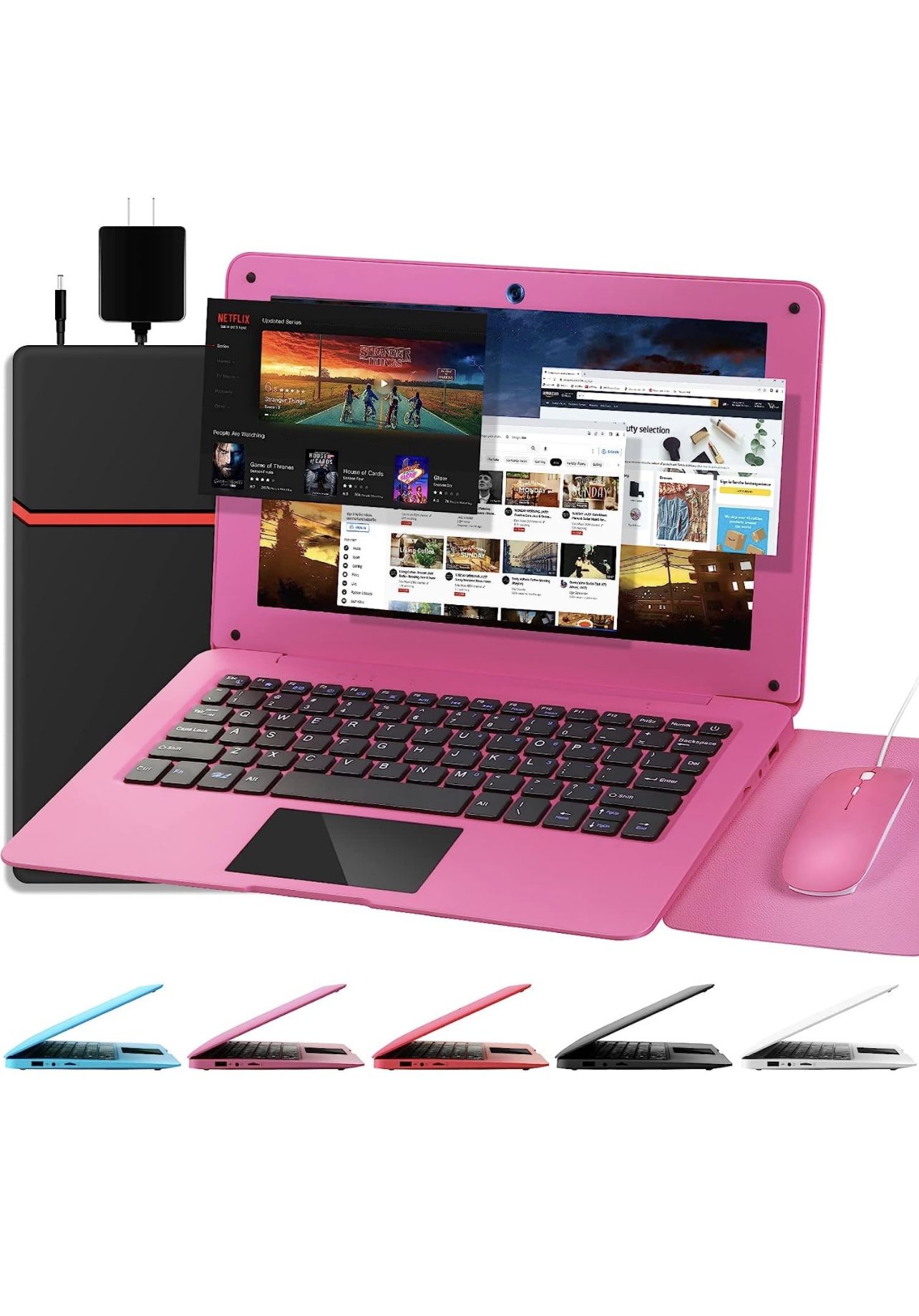 Laptop Computer(10.1 inch), Quad Core Powered by Android 12.0, Netbook Computer with WiFi, Webcam and Bluetooth, Mini Laptop with Bag, Mouse, 