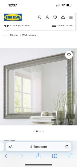 IKEA Wall Mirror with Silver Ribbed Frame