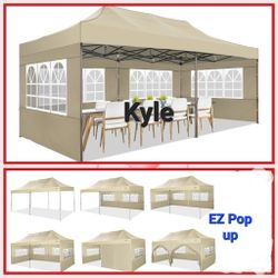 10x20' Easy Pop Up Canopy 420D Folding Tent Wedding Party Outdoor w/ Removable Sidewall 