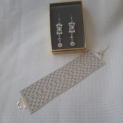 Crystal Chandelier Earrings & Crystal Pave Bracelet 
