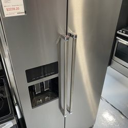 KitchenAid Stainless Steel 22.6 Cu. Ft. Counter Depth Side-by-Side Refrigerator With Exterior Ice And Water