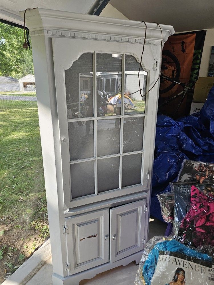 Lighted Corner Cabinet