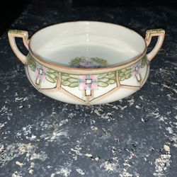 Antique Nippon Marked Hand Painted dish Raised Moriage