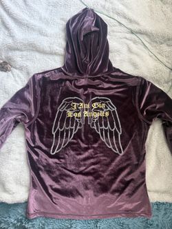 https://offerup.com/redirect/?o=SS5BTQ==.GIA Burgundy Velvet Rhinestone Angel Tracksuit Set