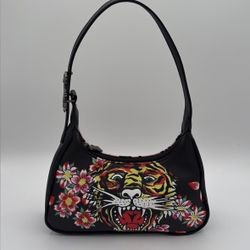Ed Hardy Tiger Shoulder Bag Black