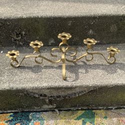 Metal Candle Stick Holder Rustic Candelabra Table Stand Gold Color 