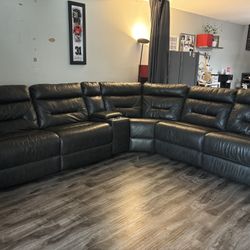 Brown Sectional Recliner 