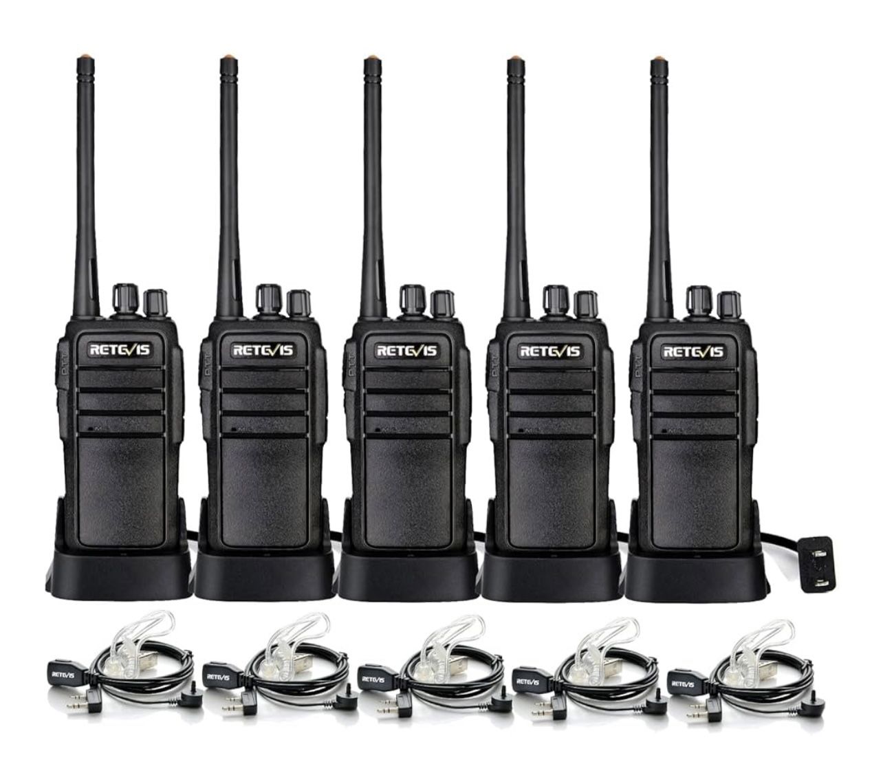 Five pack two way walkie-talkies