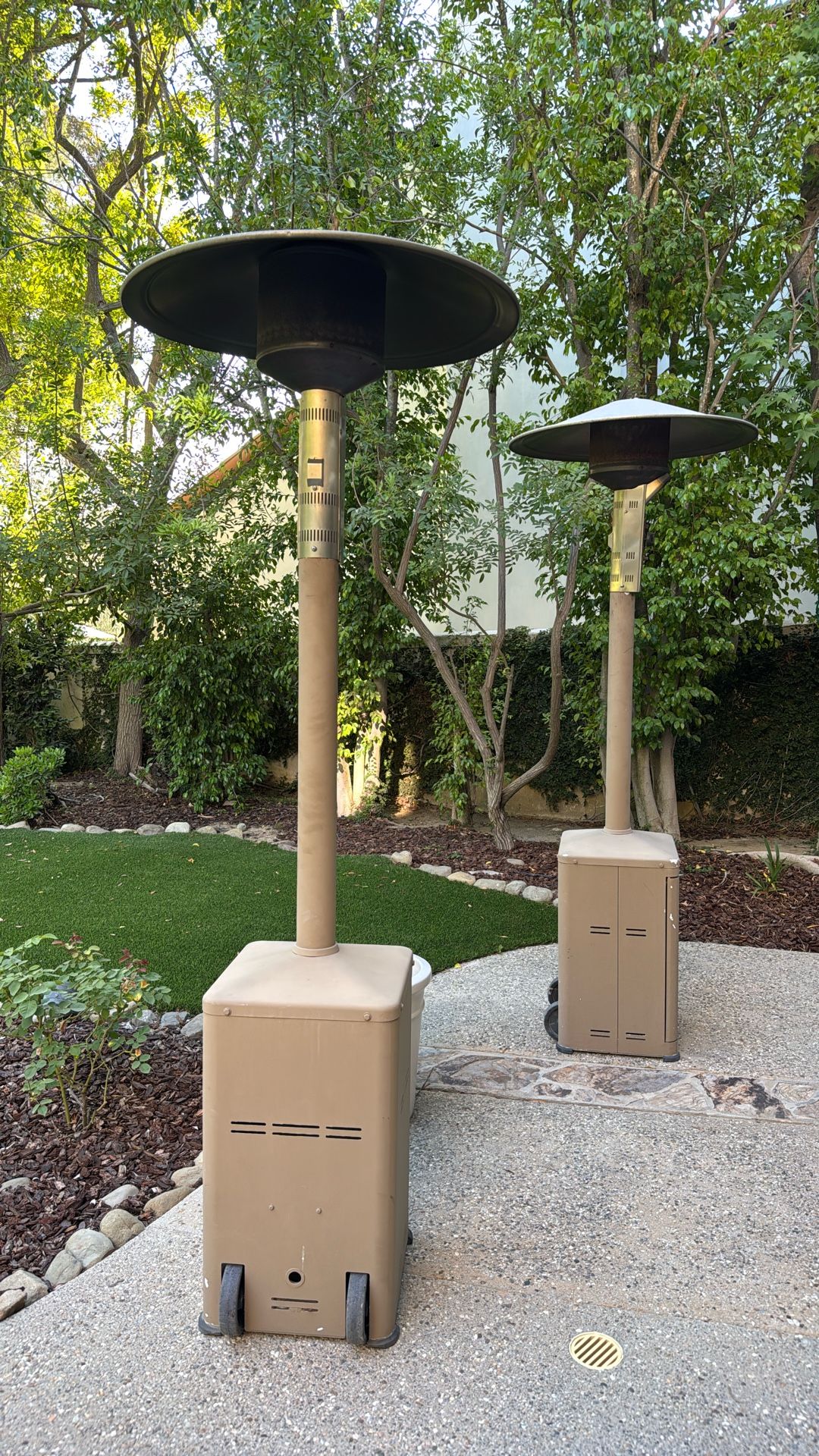 3 DCS Phoenix 40,000 BTUs Patio Heaters.