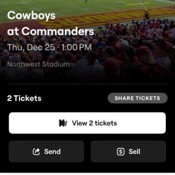 Cowboys @ Commanders Christmas Day Game With Parking 