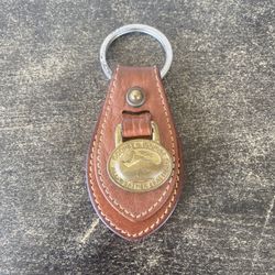 Vintage Dooney & Bourke All Weather Leather Solid brass Key Ring Key chain