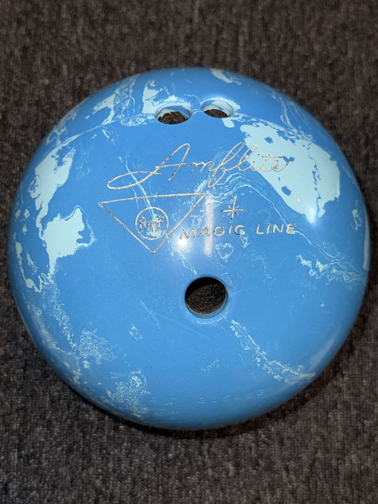 AMF Magic Line 12 Pound Bowling Ball Used Pre Owned Marble Vintage Classic TBRB.