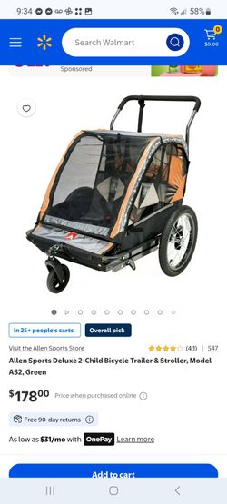 Allen Sports Deluxe 2-Child Bicycle Trailer & Stroller $135