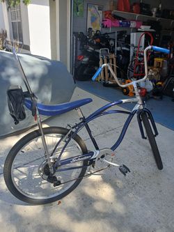 Schwinn Jaguar Adult Bike,Navy Blue With Banana Seat.