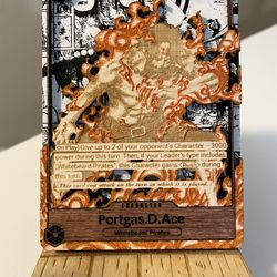 One Piece Portgas D Ace  Manga Wooden Card