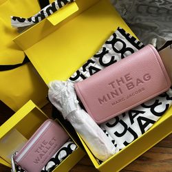 Marc Jacobs The Mini Bag & The Wallet  Ribbon Pink