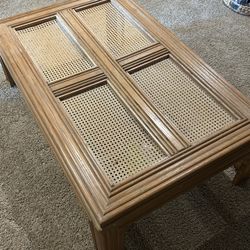 Wooden Rattan Coffee table   