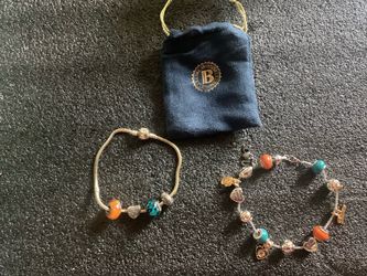 Miami Dolphins Charm Bracelets with Beads Set of Two