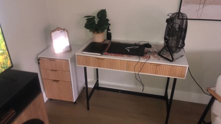 Desk and matching file cabinet
