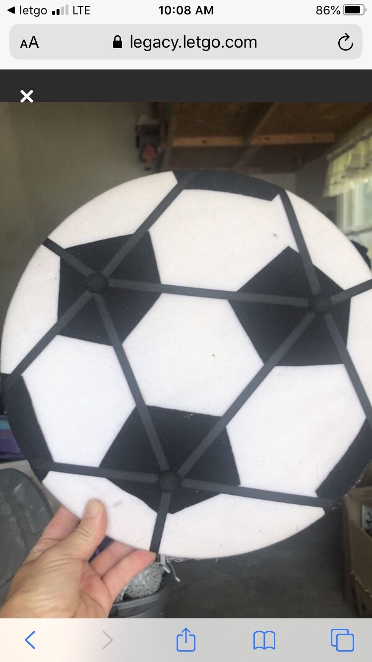 Soccer ball photo card display