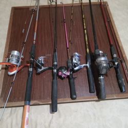 Rods And 2- Tackle Box's 2- Ex REELS 