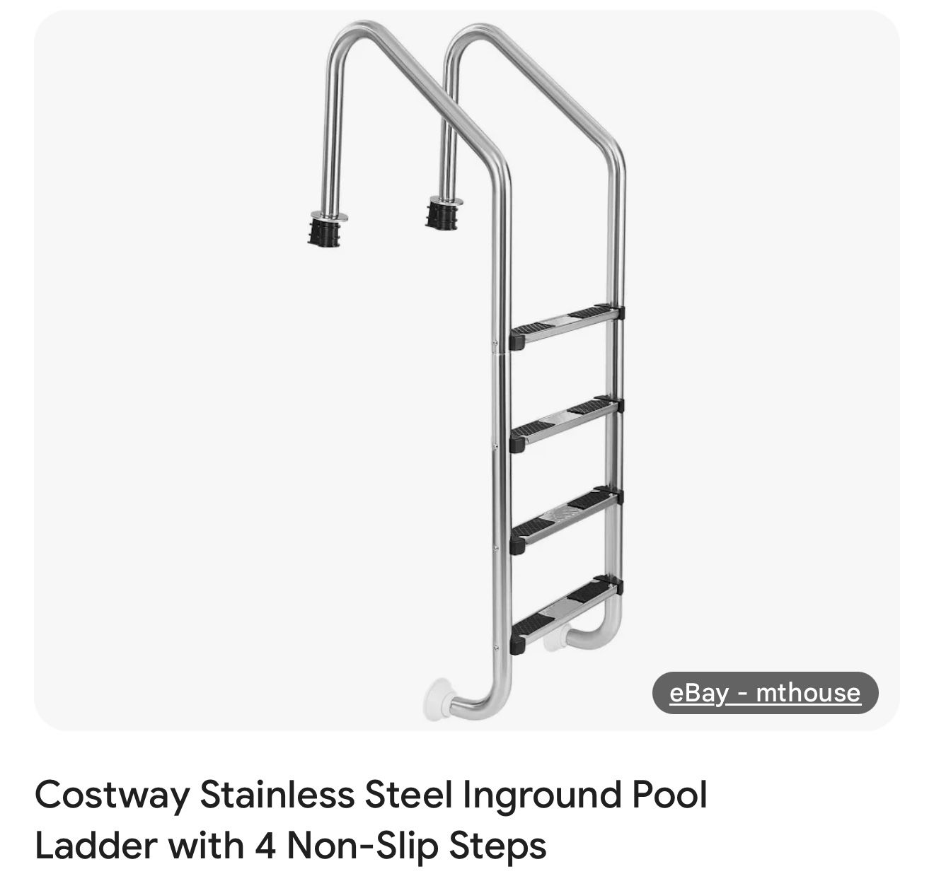 4 Step Pool Entry & Exit Ladder w/ Stainless Steel Frame for Swimming Pool