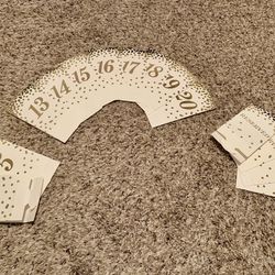 Gold Confetti Table Number Cards (not Complete Set)- $1
