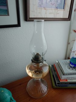 Vintage Glass Oil Kerosene Lamp