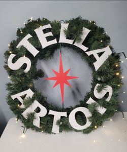 Stella Artois Lighted Christmas Wreath
